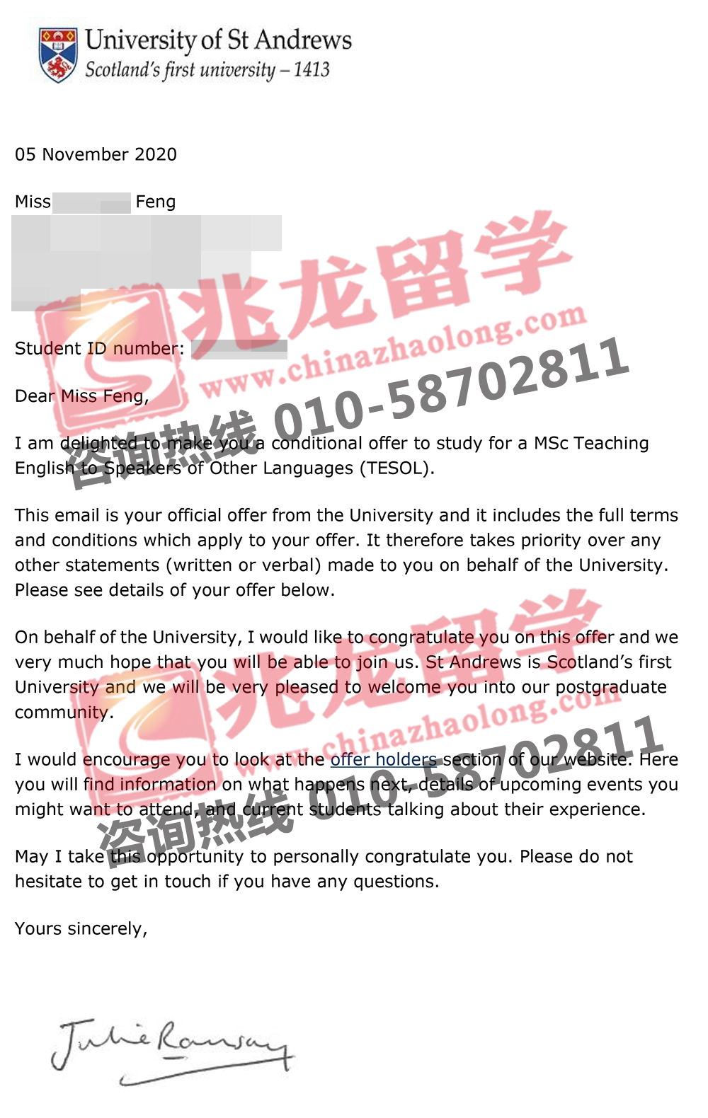 xiaoning-Ӣʥ³˹ѧTESOL˶ʿoffer-ѧ.jpg