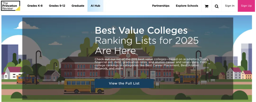 《普林斯顿评论》2025全美最具价值大学的排名.jpg